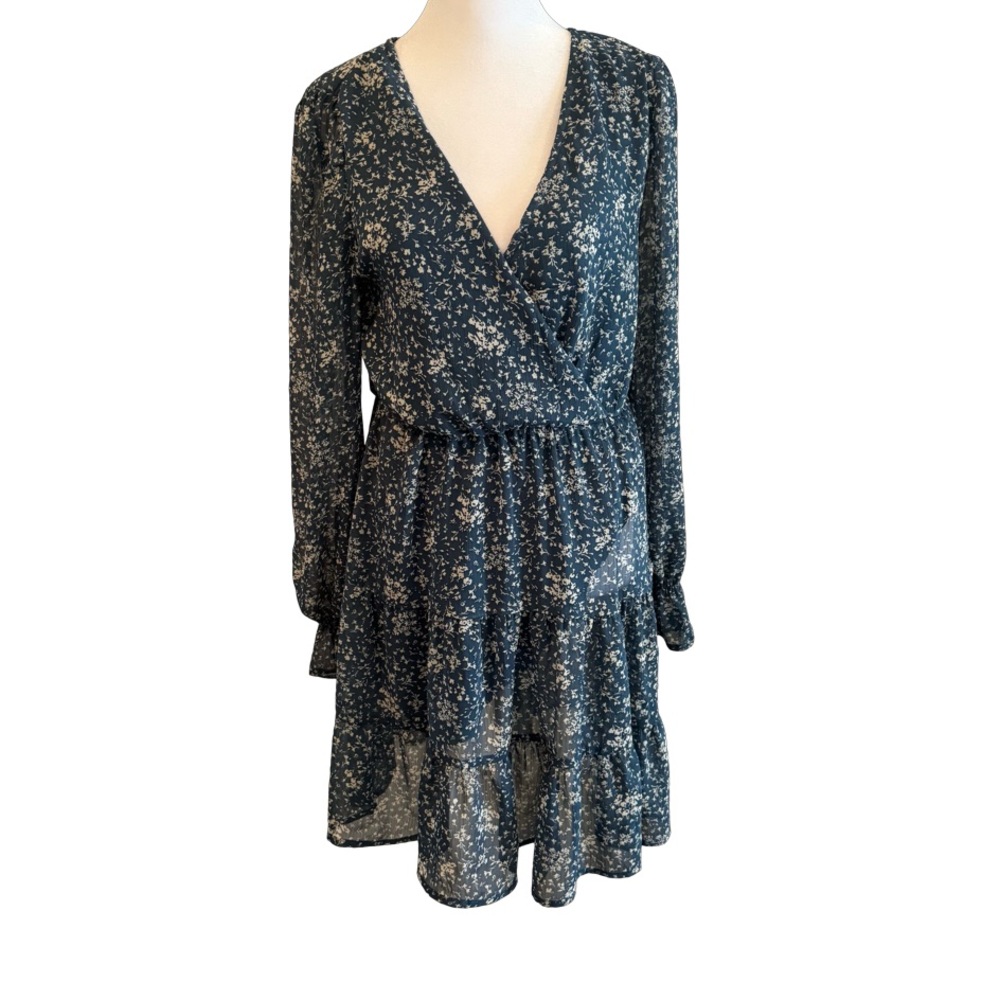 Women’s Dress Medium Spring Summer Fall Midi Blue Dress.